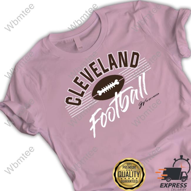 GV Art and Design Cleveland Bone Football T Shirt XXLarge