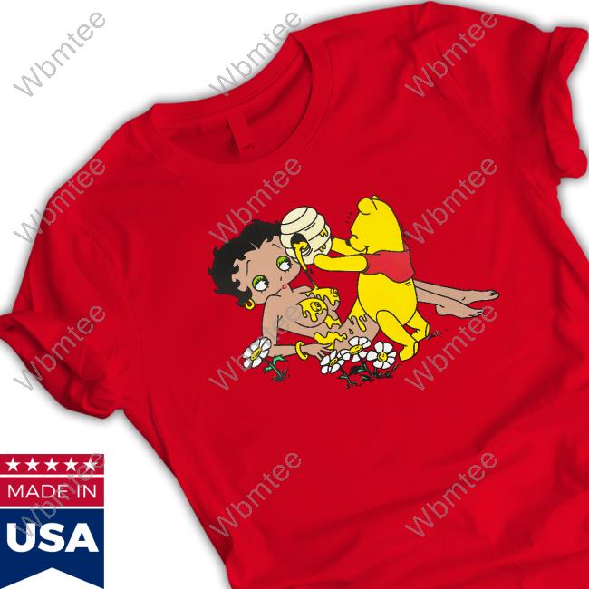Official Heshski Pooh Pouring Honey On Betty Boop Tee Shirt WBMTEE