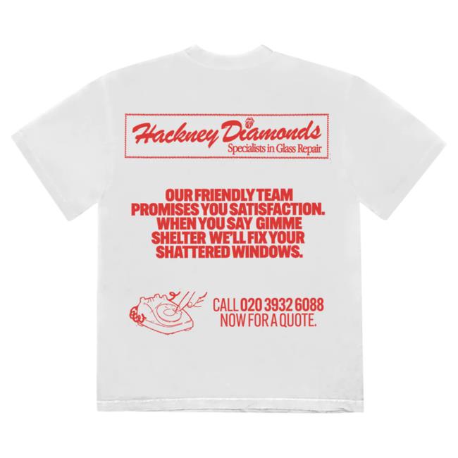 Official Interscope Records The Rolling Stones Merch Store Shop Hackney Diamonds Glass Repair Shirt 2023 TheRollingStonesShop