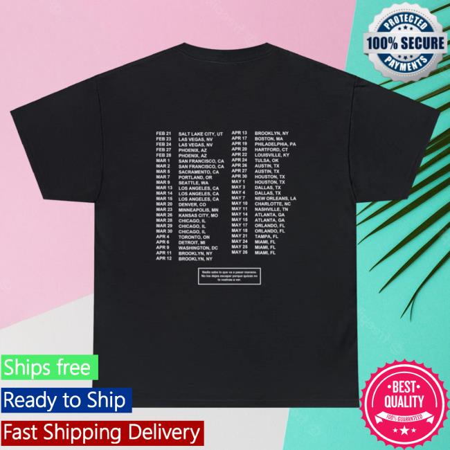 Official Bad Bunny Merch Store Most Wanted Tour - Gracias Por Nada Tour Dates Black T Shirt Bad Bunny Clothing Shop BadBunny Official Bad Bunny Merch Store Most Wanted Tour - Gracias Por Nada Tour Dates Black T Shirt Bad Bunny Clothing Shop BadBunny