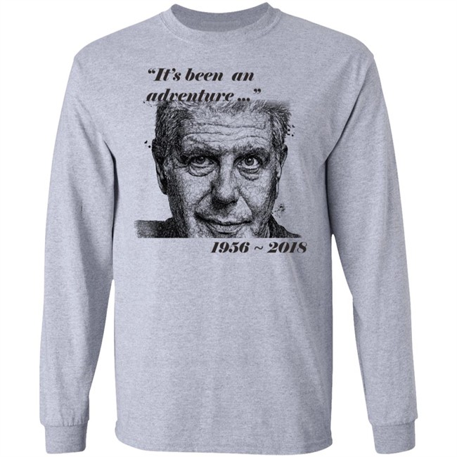 Anthony Bourdain Middle Finger 1956 - 2018 Shirt DEATH MEMORIAL DESIGN It's been adventure white shirt graphic tees Anthony Bourdain Middle Finger 1956 - 2018 Shirt DEATH MEMORIAL DESIGN It's been adventure white shirt graphic tees