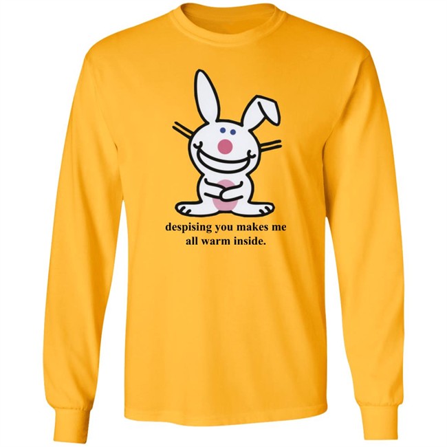 It's Happy Bunny Shirt Despising You Makes Me All Warm Inside Gray Shirt It's Happy Bunny Shirt Despising You Makes Me All Warm Inside Gray Shirt