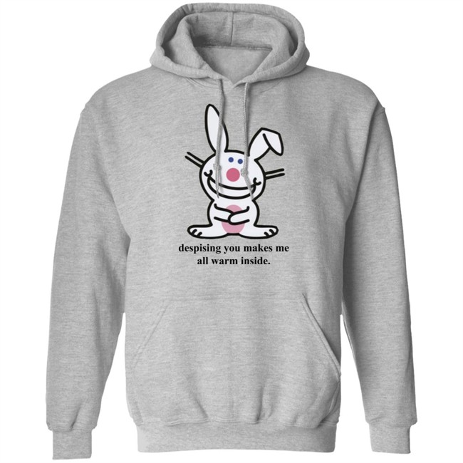 It's Happy Bunny Shirt Despising You Makes Me All Warm Inside Gray Shirt It's Happy Bunny Shirt Despising You Makes Me All Warm Inside Gray Shirt