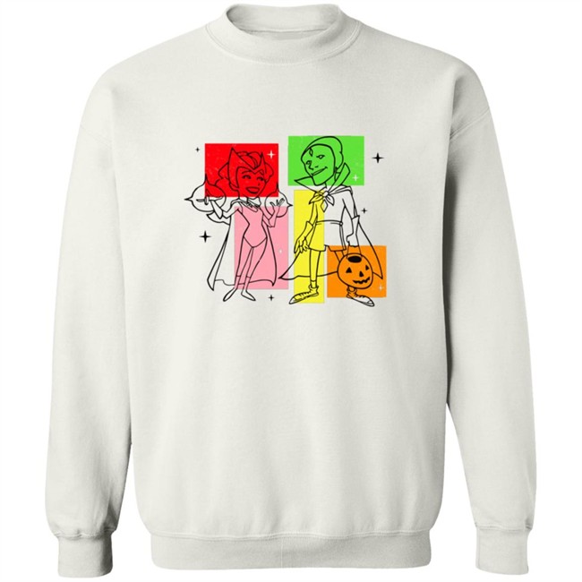 Marvel Halloween WandaVision Wanda And Vision 50s T Shirt Marvel Halloween WandaVision Wanda And Vision 50s T Shirt
