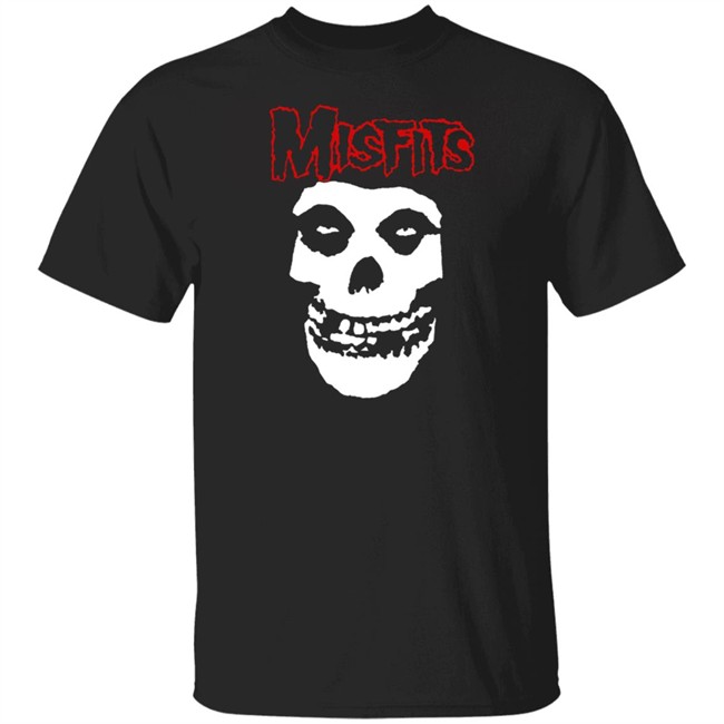 The Misfits Punk Rock Band Distressed Large White Skull Adult Logo Misfits T Shirt Tee