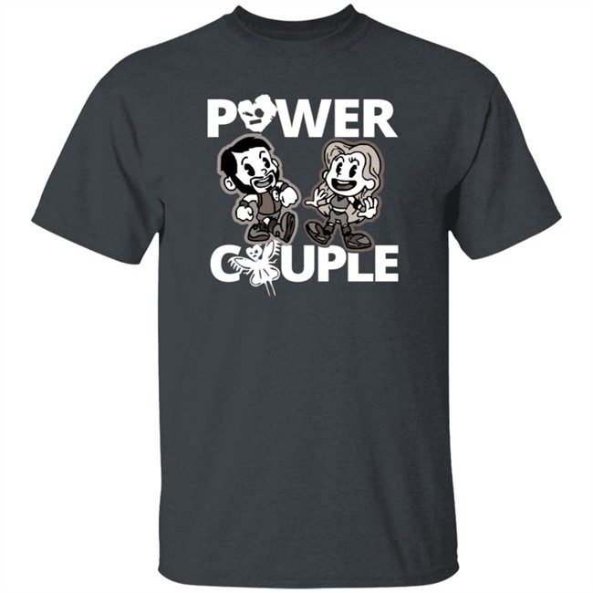 WWE Merch Johnny Gargano Candice LeRae Power Couple Cartoon T Shirt WWE Merch Johnny Gargano Candice LeRae Power Couple Cartoon T Shirt