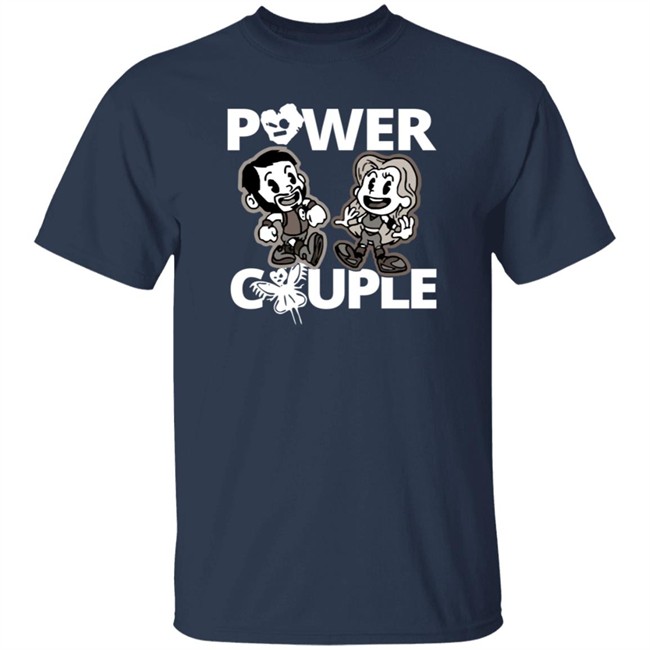 WWE Merch Johnny Gargano Candice LeRae Power Couple Cartoon T Shirt WWE Merch Johnny Gargano Candice LeRae Power Couple Cartoon T Shirt