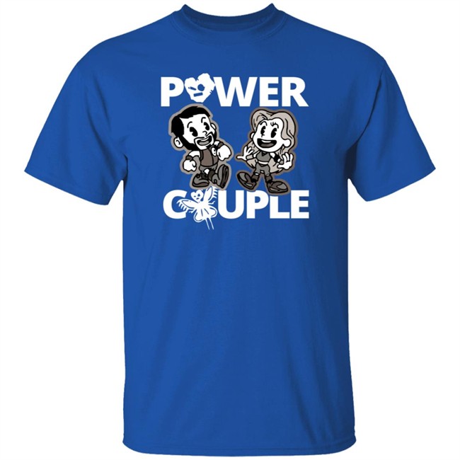 WWE Merch Johnny Gargano Candice LeRae Power Couple Cartoon T Shirt WWE Merch Johnny Gargano Candice LeRae Power Couple Cartoon T Shirt