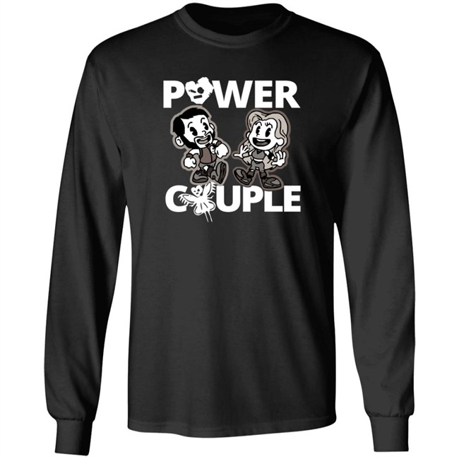 WWE Merch Johnny Gargano Candice LeRae Power Couple Cartoon T Shirt WWE Merch Johnny Gargano Candice LeRae Power Couple Cartoon T Shirt