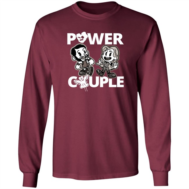 WWE Merch Johnny Gargano Candice LeRae Power Couple Cartoon T Shirt WWE Merch Johnny Gargano Candice LeRae Power Couple Cartoon T Shirt
