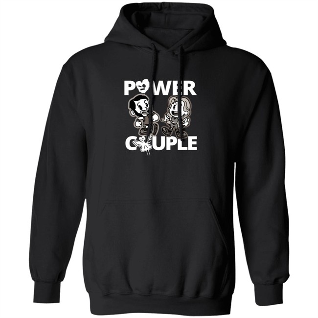 WWE Merch Johnny Gargano Candice LeRae Power Couple Cartoon T Shirt WWE Merch Johnny Gargano Candice LeRae Power Couple Cartoon T Shirt