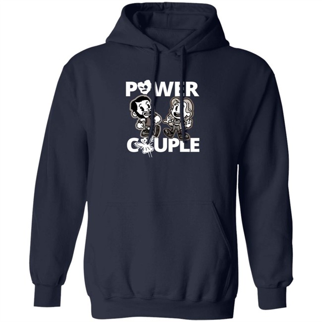 WWE Merch Johnny Gargano Candice LeRae Power Couple Cartoon T Shirt WWE Merch Johnny Gargano Candice LeRae Power Couple Cartoon T Shirt