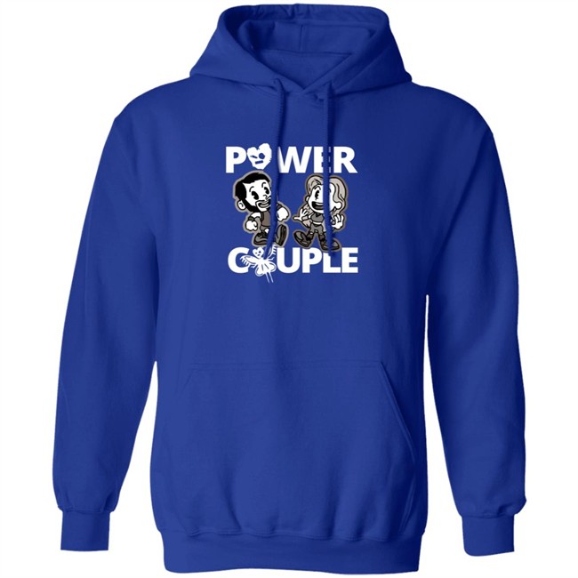 WWE Merch Johnny Gargano Candice LeRae Power Couple Cartoon T Shirt WWE Merch Johnny Gargano Candice LeRae Power Couple Cartoon T Shirt