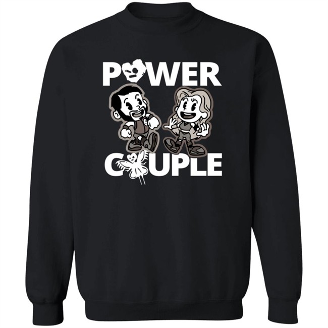 WWE Merch Johnny Gargano Candice LeRae Power Couple Cartoon T Shirt WWE Merch Johnny Gargano Candice LeRae Power Couple Cartoon T Shirt