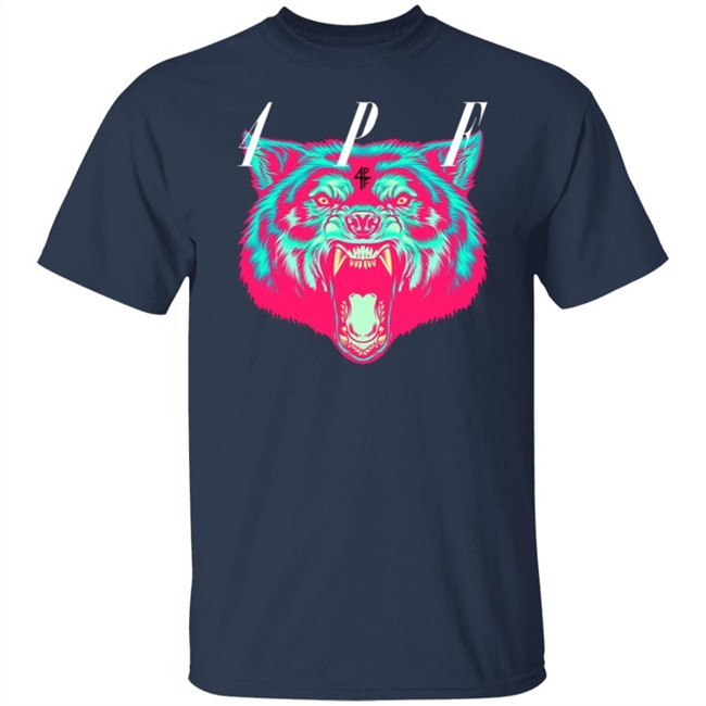 Wolf 4PF T Shirt 4PF WOLF T-SHIRT WITH GRAPHIC ON FRONT Black Shirts Wolf 4PF T Shirt 4PF WOLF T-SHIRT WITH GRAPHIC ON FRONT Black Shirts