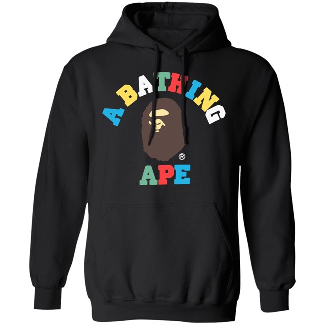 College Line Rib Sweatshirt Bathing Ape Black Hoodie Sweatshirt College Line Rib Sweatshirt Bathing Ape Black Hoodie Sweatshirt