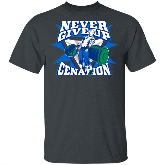 John Cena Never Give Up Authentic T Shirt John Cena Never Give Up Authentic T Shirt