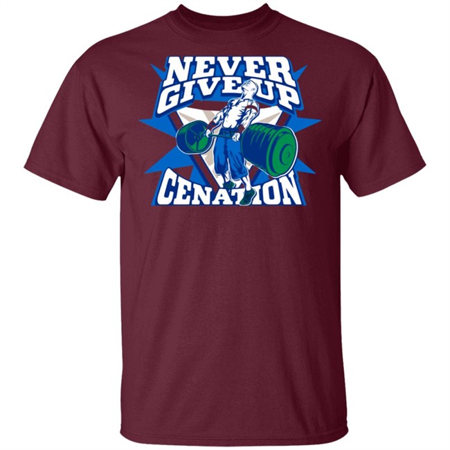 John Cena Never Give Up Authentic T Shirt John Cena Never Give Up Authentic T Shirt