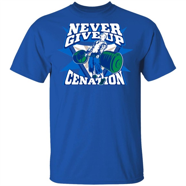 John Cena Never Give Up Authentic T Shirt John Cena Never Give Up Authentic T Shirt