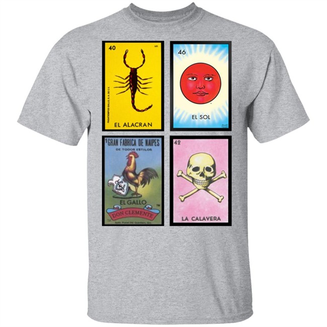 Loteria Shirt 40 El Alacran 46 El Sol 1 El Galloo Don Clemente 42 La Calavera Loteria Shirt 40 El Alacran 46 El Sol 1 El Galloo Don Clemente 42 La Calavera