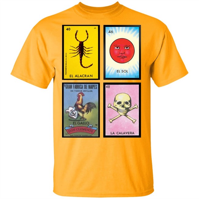 Loteria Shirt 40 El Alacran 46 El Sol 1 El Galloo Don Clemente 42 La Calavera Loteria Shirt 40 El Alacran 46 El Sol 1 El Galloo Don Clemente 42 La Calavera