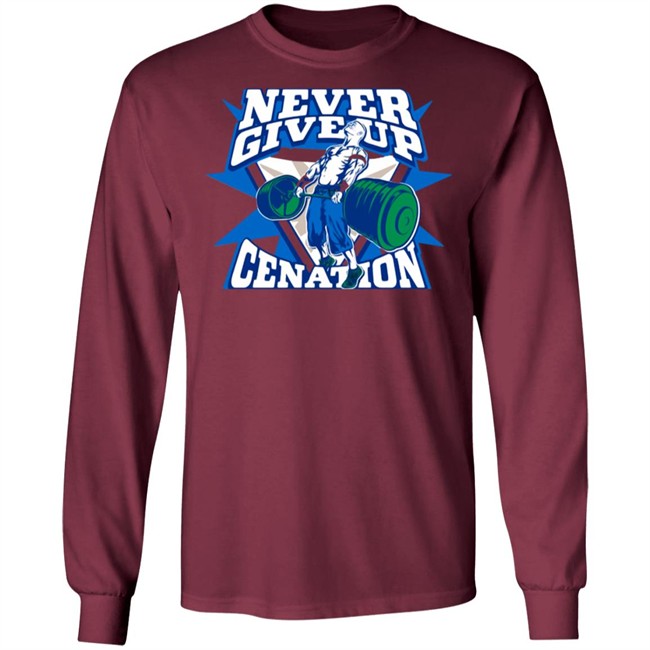 John Cena Never Give Up Authentic T Shirt John Cena Never Give Up Authentic T Shirt