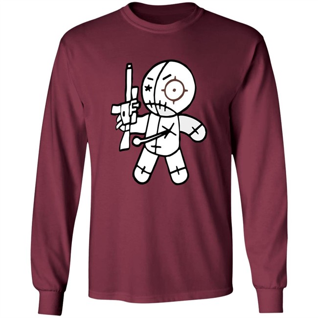 AR-15 toting voodoo doll FUN GUN T-SHIRTS FROM OVER THE YEARS cute funny shirts black shirt AR-15 toting voodoo doll FUN GUN T-SHIRTS FROM OVER THE YEARS cute funny shirts black shirt