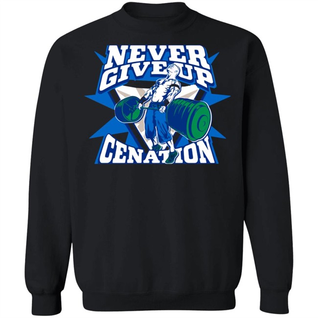 John Cena Never Give Up Authentic T Shirt John Cena Never Give Up Authentic T Shirt