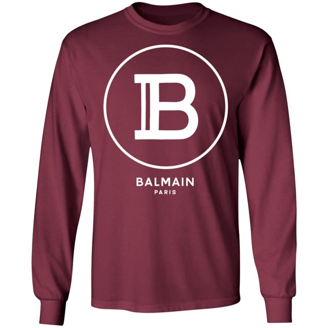 Lilac Balmain Paris Shirt Lilac T-shirt with white Balmain Paris logo Pink Shirt Lilac Balmain Paris Shirt Lilac T-shirt with white Balmain Paris logo Pink Shirt