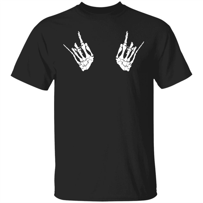Katie Bony Funny Skeleton Hand Tee Shirt