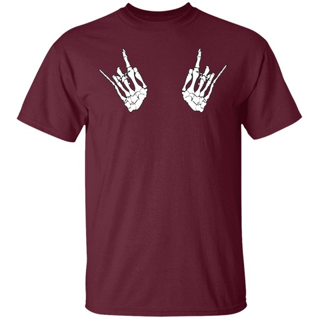 Katie Bony Funny Skeleton Hand Tee Shirt Katie Bony Funny Skeleton Hand Tee Shirt