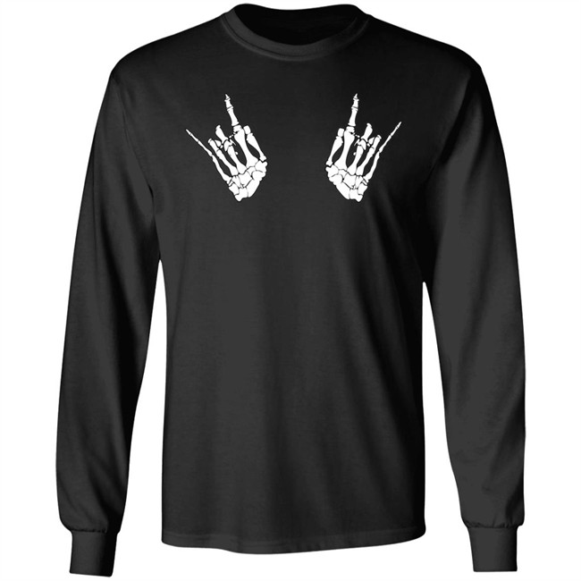 Katie Bony Funny Skeleton Hand Tee Shirt Katie Bony Funny Skeleton Hand Tee Shirt