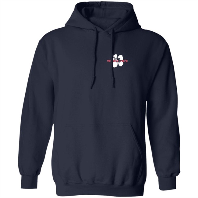 Limited Edition Trader Joe's Navy Pullover Hibiscus Hoodie