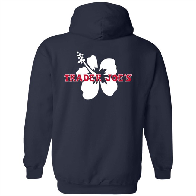 Limited Edition Trader Joe's Navy Pullover Hibiscus Hoodie Limited Edition Trader Joe's Navy Pullover Hibiscus Hoodie