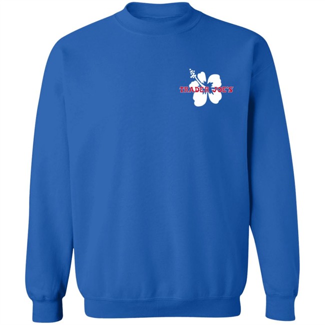 Limited Edition Trader Joe's Navy Pullover Hibiscus Hoodie Limited Edition Trader Joe's Navy Pullover Hibiscus Hoodie