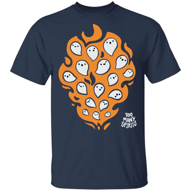 Watcher Too Many Spirits Ghosties Flame Tee Shirt Watcher Too Many Spirits Ghosties Flame Tee Shirt