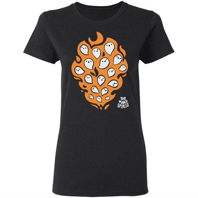 Watcher Too Many Spirits Ghosties Flame Tee Shirt Watcher Too Many Spirits Ghosties Flame Tee Shirt