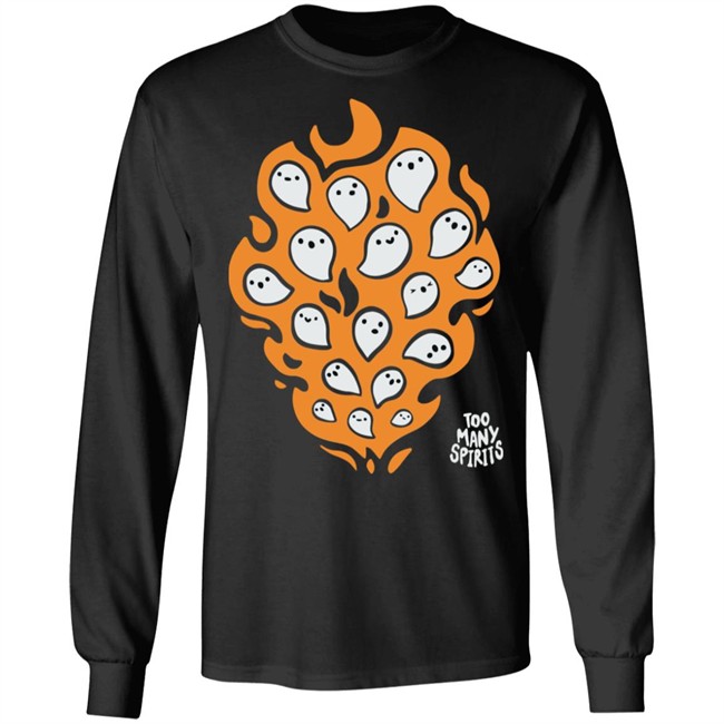 Watcher Too Many Spirits Ghosties Flame Tee Shirt Watcher Too Many Spirits Ghosties Flame Tee Shirt