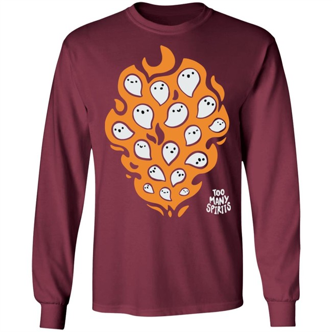 Watcher Too Many Spirits Ghosties Flame Tee Shirt Watcher Too Many Spirits Ghosties Flame Tee Shirt