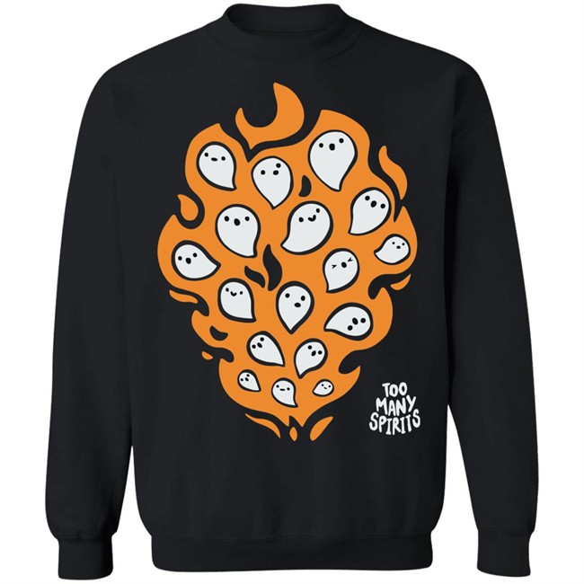 Watcher Too Many Spirits Ghosties Flame Tee Shirt Watcher Too Many Spirits Ghosties Flame Tee Shirt