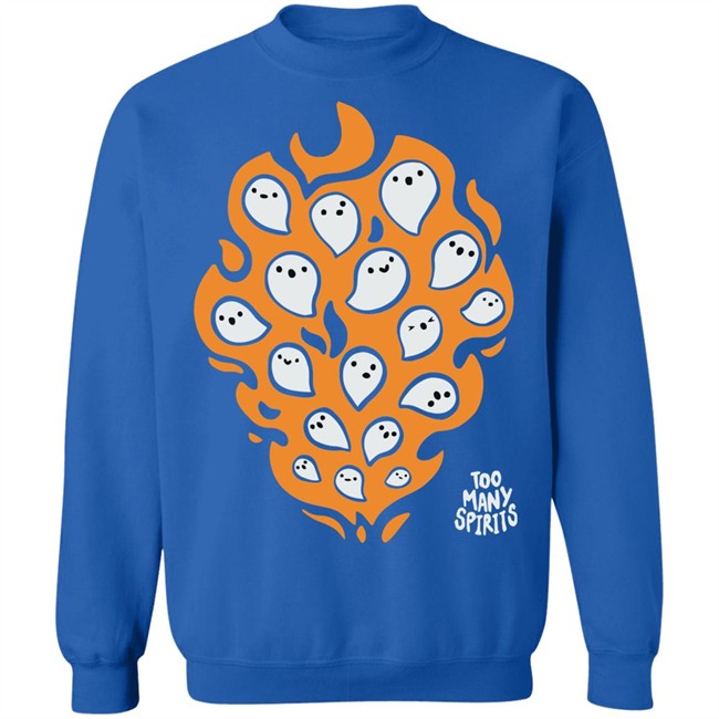 Watcher Too Many Spirits Ghosties Flame Tee Shirt Watcher Too Many Spirits Ghosties Flame Tee Shirt