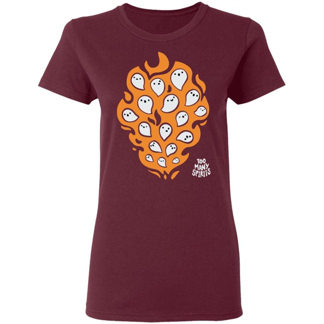Watcher Too Many Spirits Ghosties Flame Tee Shirt Watcher Too Many Spirits Ghosties Flame Tee Shirt