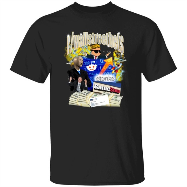 Limited Edition GameStop Pizzaslime Merch The R Wallstreetbets T Shirt To Reddit stonks going up The R Wallstreetbets T Shirt