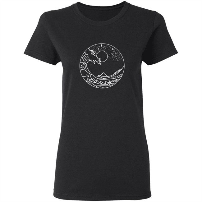 The Great Wave Off Kanagawa Minimal Line Art Nature Gift T Shirt The Great Wave Off Kanagawa Minimal Line Art Nature Gift T Shirt
