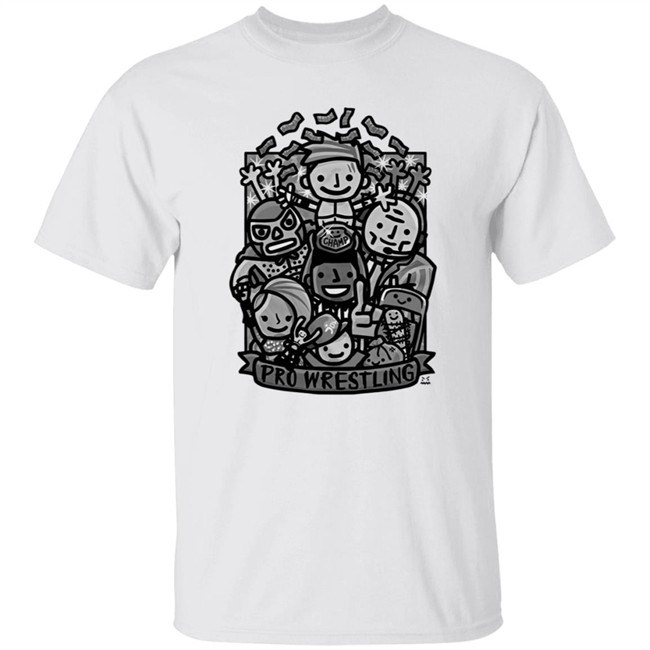 Ofooro Pro Wrestling Black And White Shirt Ofooro Pro Wrestling Black And White Shirt