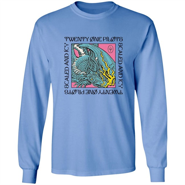 Twenty One Pilots Scaled And Icy Dragon Box Blue Long Sleeve T Shirt