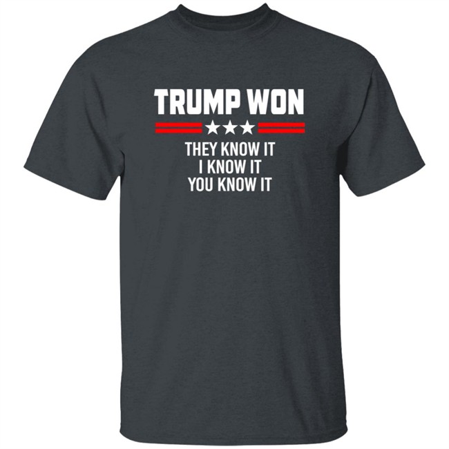 Freedomcat Tina40 Trump Won They Know It I Know It You Know It Shirt