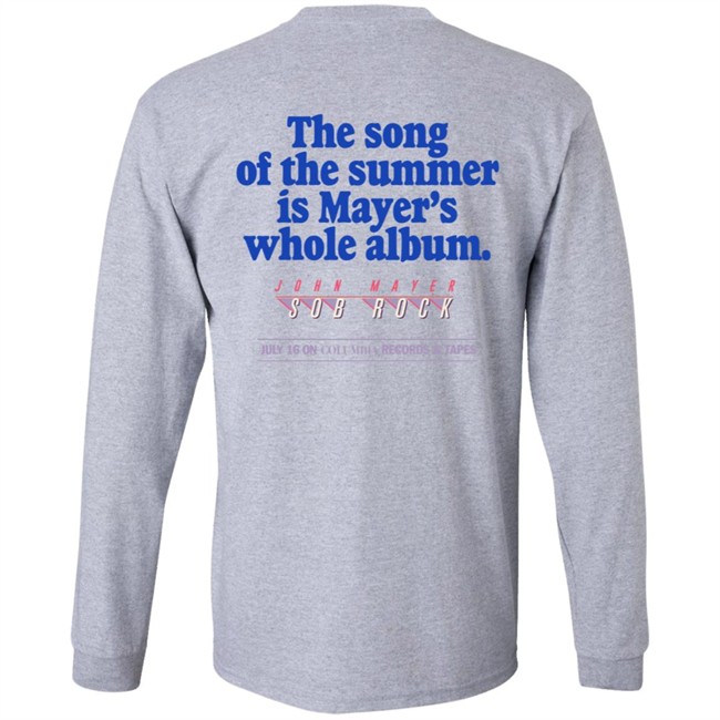 John Mayer Store Merch Sob Rock Universe Billboard - Song of the Summer Is Mayer’s Whole Album Tee Shirt John Mayer Store Merch Sob Rock Universe Billboard - Song of the Summer Is Mayer’s Whole Album Tee Shirt