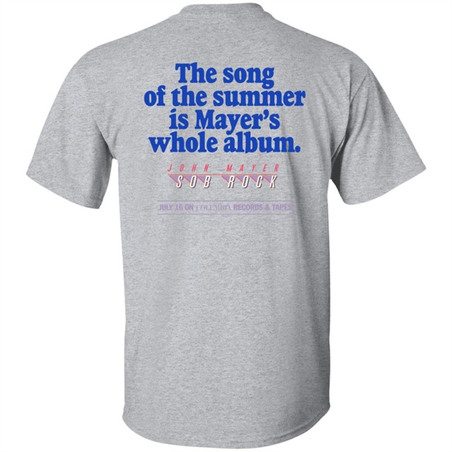 John Mayer Store Merch Sob Rock Universe Billboard - Song of the Summer Is Mayer’s Whole Album Tee Shirt John Mayer Store Merch Sob Rock Universe Billboard - Song of the Summer Is Mayer’s Whole Album Tee Shirt