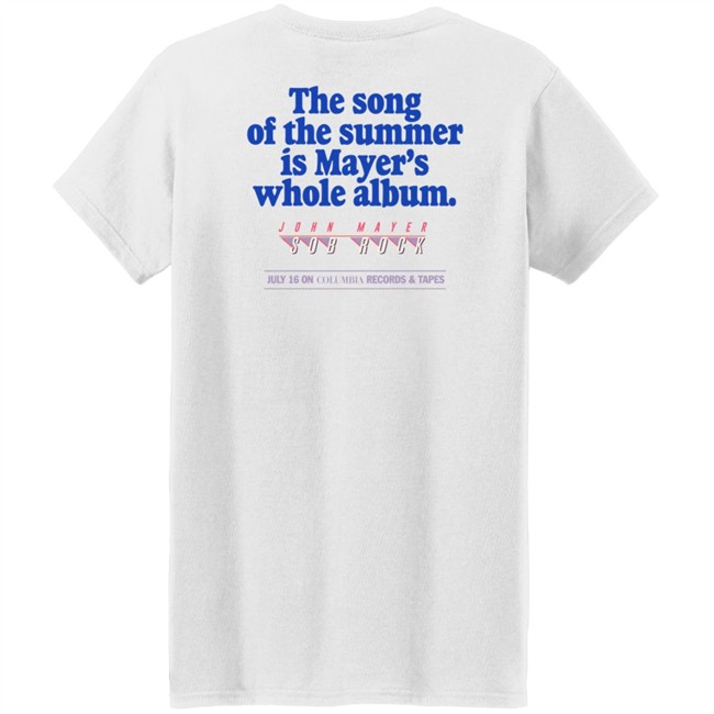 John Mayer Store Merch Sob Rock Universe Billboard - Song of the Summer Is Mayer’s Whole Album Tee Shirt John Mayer Store Merch Sob Rock Universe Billboard - Song of the Summer Is Mayer’s Whole Album Tee Shirt